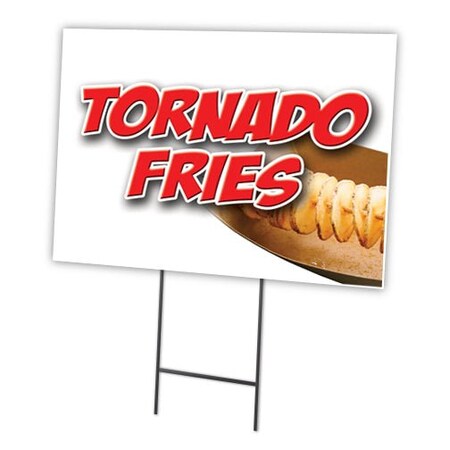 Signmission Tornado Fries Yard Sign & Stake outdoor plastic coroplast window, C-1216 Tornado Fries C-1216 Tornado Fries